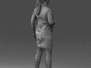 woman with microphone 0331 3d print ready 3Dプリントモデル