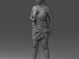 woman with microphone 0331 3d print ready 3Dプリントモデル