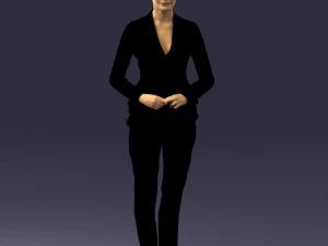 woman in black suit 0322 3D Model