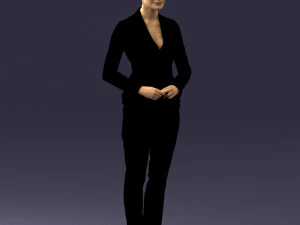 woman in black suit 0322 3D Model