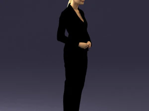 woman in black suit 0322 3D Model