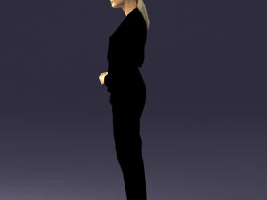 woman in black suit 0322 3D Model
