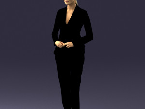 woman in black suit 0322 Modello 3D