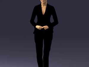 woman in black suit 0322 3D Model
