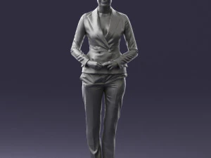 woman in black suit 0322 3D Model