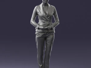woman in black suit 0322 3D Model