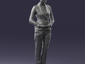 woman in black suit 0322 Modello 3D