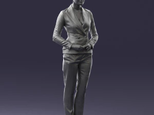 woman in black suit 0322 3D Model