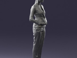 woman in black suit 0322 Modello 3D