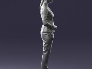 woman in black suit 0322 3D Model