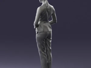 woman in black suit 0322 3D Model