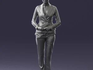 woman in black suit 0322 3D Model