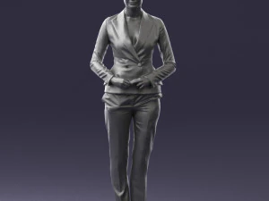 woman in black suit 0322 3D Model