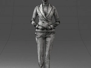 woman in black suit 0322 3D Model