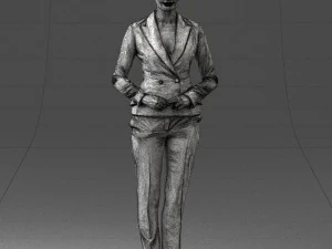 woman in black suit 0322 3D Model