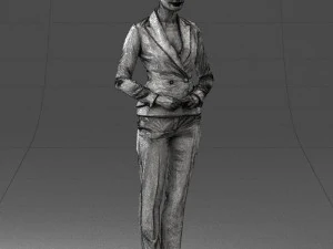 woman in black suit 0322 3D Model