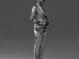 woman in black suit 0322 Modello 3D