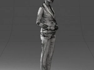 woman in black suit 0322 3D Model