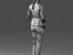 woman in black suit 0322 Modello 3D