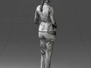 woman in black suit 0322 3D Model