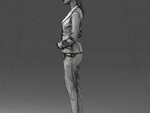 woman in black suit 0322 3D Model