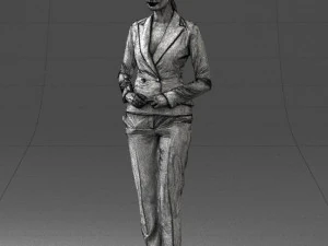 woman in black suit 0322 3D Model
