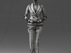 woman in black suit 0322 3D Model