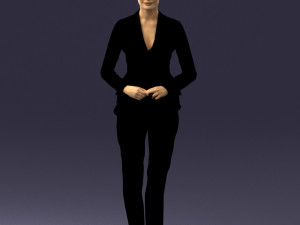 woman in black suit 0322 3d print ready Modelo de Impressão 3D