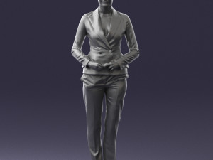woman in black suit 0322 3d print ready Modèles 3D en vedette