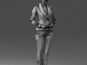 woman in black suit 0322 3d print ready Modèles 3D en vedette