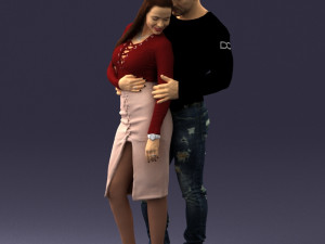 hugging young couple 0306 3Dモデル