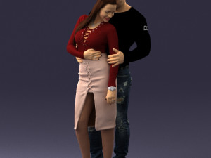 hugging young couple 0306 3Dモデル