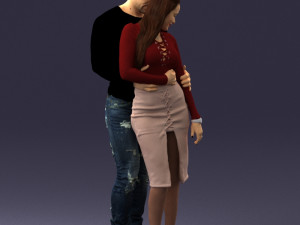 hugging young couple 0306 3Dモデル