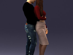 hugging young couple 0306 3Dモデル