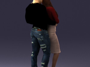 hugging young couple 0306 3Dモデル