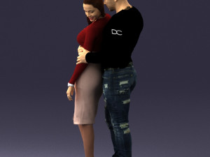 hugging young couple 0306 3Dモデル
