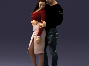 hugging young couple 0306 3Dモデル