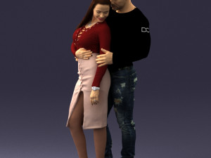 hugging young couple 0306 3Dモデル