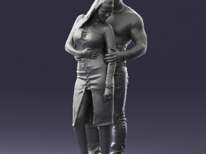 hugging young couple 0306 3Dモデル