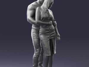 hugging young couple 0306 3Dモデル