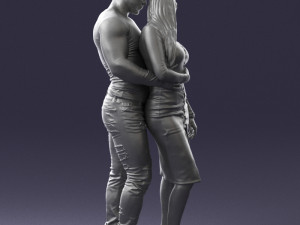 hugging young couple 0306 3Dモデル