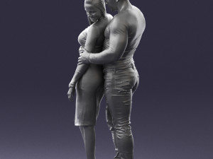 hugging young couple 0306 3Dモデル