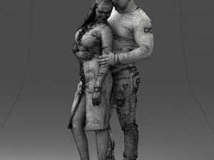 hugging young couple 0306 3Dモデル