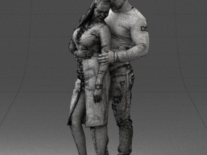 hugging young couple 0306 3Dモデル