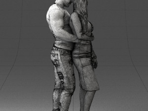 hugging young couple 0306 3Dモデル