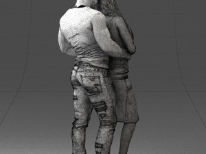hugging young couple 0306 3Dモデル