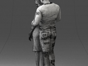 hugging young couple 0306 3Dモデル