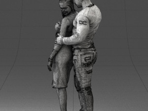 hugging young couple 0306 3Dモデル