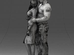 hugging young couple 0306 3Dモデル