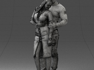 hugging young couple 0306 3d print ready 3D Baskı Modeli